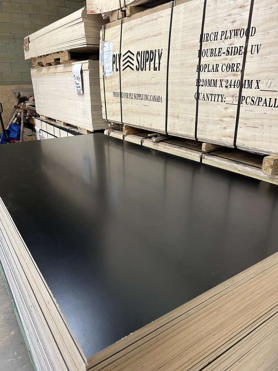 3/4" Black Melamine Plywood